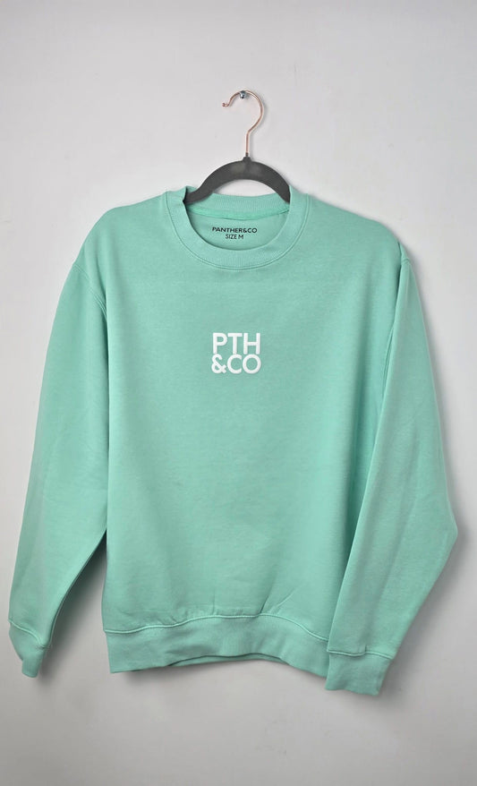 SUDADERA UNISEX CUELLO REDONDO VERDE AGUA