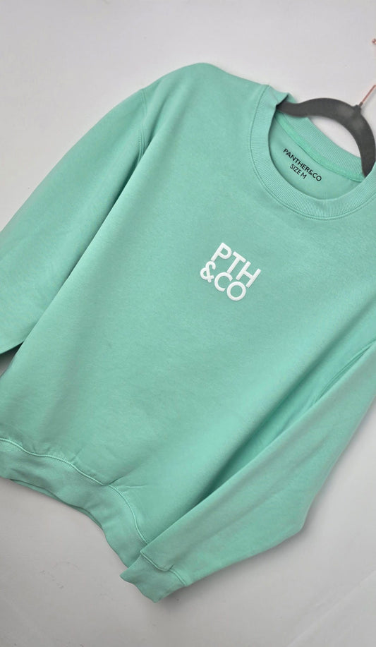 SUDADERA UNISEX CUELLO REDONDO VERDE AGUA