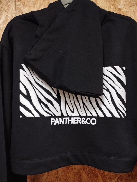 SUDADERA CAPUCHA CROPPED NEGRA